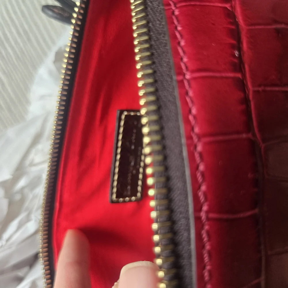 Dooney & Bourke Burgundy Croc Embossed Crossbody Bag - Picture 9 of 9